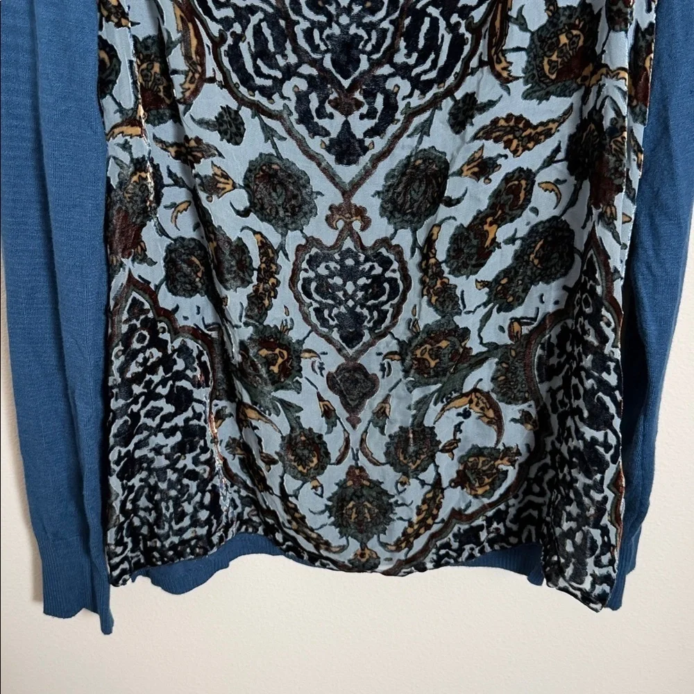 Hale Bob Sheer Velvet Burnout Sweater Size Large